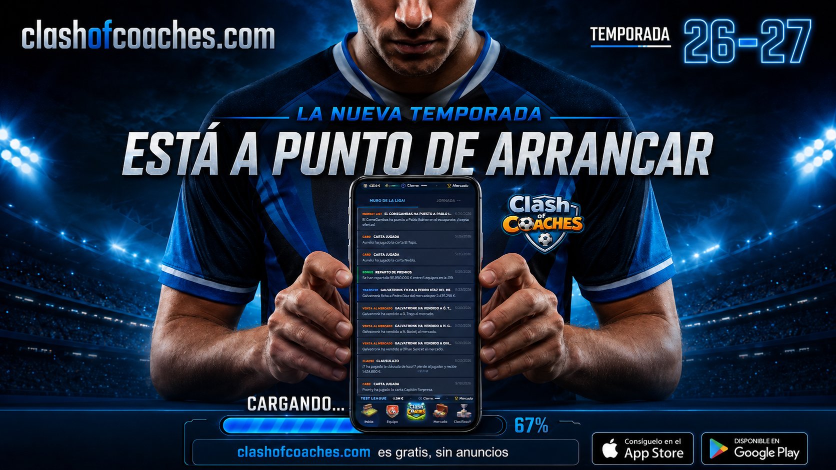 Nueva temporada 26/27 de Clash of Coaches: fantasy fútbol gratis y sin anuncios